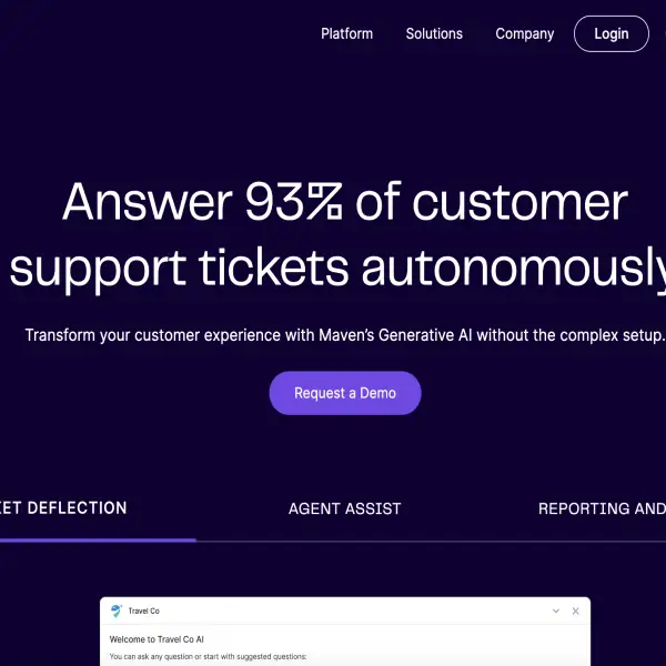 Maven AGI - AI  Agents for enterprise customer support